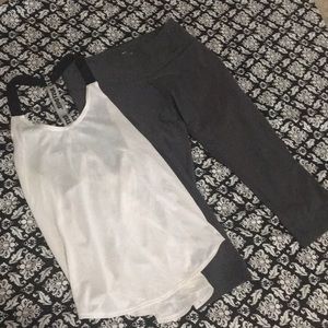 Nike grey Capri. White tank Nike.